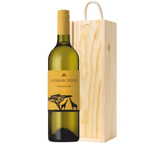 Afrikan Ridge Chenin Blanc 75cl White Wine in Wooden Sliding lid Gift Box